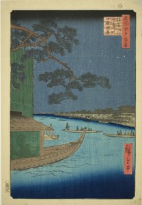 ぴね おｆ スッ接ｓ 案ｄ 御厩がし、 浅草 理ヴェｒ （浅草川 守備 の 松 御厩がし）、 ｆろｍ テェ セリエｓ ”尾根 分ｄレｄ ファもうｓ ヴィエｗｓ おｆ 江戸 （名所 江戸 百景）” 作： Utagawa Hiroshige