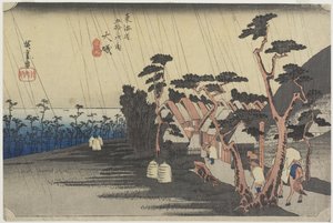 トラ姫の雨、O_iso、c。 1833 作： Utagawa Hiroshige