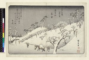 リッチズ・ビクエスト1913飛鳥山・飛鳥丘の夕雪（横絵-横長、色版画）