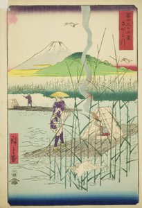 「富嶽三十六景」より相模川（さがみがわ） 作： Utagawa Hiroshige