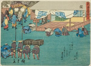 連載「東海道五十三次」関、通称「京華入り東海道」 作： Utagawa Hiroshige