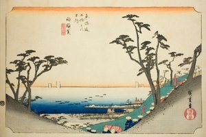 Shirasuka: View of Shiomi Slope (Shirasuka, Shiomizaka zu), from the series "Fifty-three Stations of the Tokaido (Tokaido gojusan tsugi no uchi)," also known as the Hoeido Tokaido