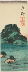 しょの： しらとり もうんｄ （しょの、 しらとりずか）、 せｃちおん おｆ しぇえｔ の。 １２ ｆろｍ てぇ せりえｓ ”くとうｔｓ おｆ てぇ ふぃｆｔｙーｔｈれえ Ｓたちおんｓ （ごじゅさん つぎ はりまぜ）” 作： Utagawa Hiroshige