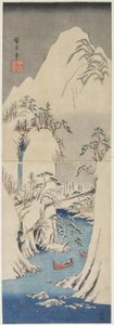 富士川の雪景色c。 1842