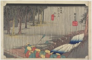 Spring Rain, Tsuchiyama, c. 1833 作： Utagawa Hiroshige