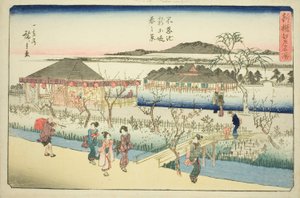 新撰江戸名所連載「新撰江戸名所」不忍池新堤防春景 作： Utagawa Hiroshige