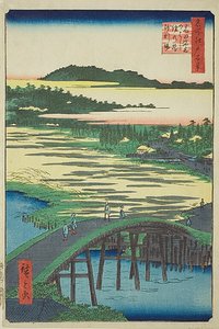 名所江戸百景No.116「姿見橋・面影橋・高田の砂利場 作： Utagawa Hiroshige