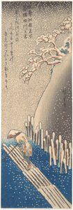 雪の隅田川、連作「江戸名所四季」より