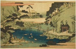 王子滝野川（おうじたきのがわ） 連載「東都名所」より 作： Utagawa Hiroshige