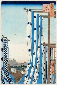 神田染屋街 名所江戸百景 1856-1858. 作： Utagawa Hiroshige