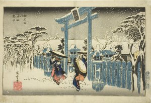 連載「京都名所の内」より 祇園社雪中 作： Utagawa Hiroshige