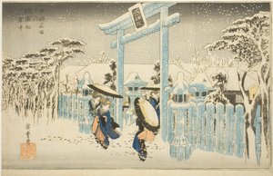 連載「京都名所の内」より 祇園社雪中 作： Utagawa Hiroshige
