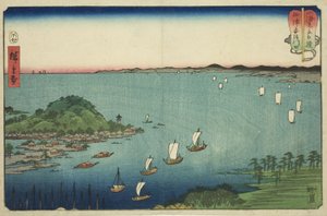 連載「山海見立相撲」より 摂津国阿治川河口（摂津阿治川口） 作： Utagawa Hiroshige