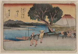 木曽街道六十九次 潮名田 作： Utagawa Hiroshige