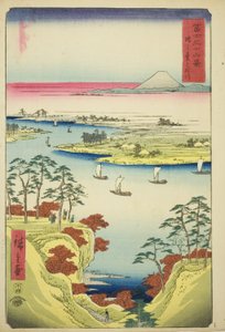 「富嶽三十六景」より 香の台の利根川（香の台利根川） 作： Utagawa Hiroshige