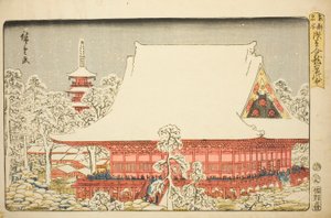 連載「東都名所」より 浅草金龍山年の市（浅草金龍山都市の市） 作： Utagawa Hiroshige