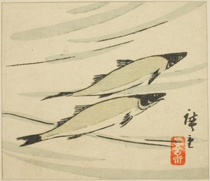 鱒、はりまぜシートの断面 作： Utagawa Hiroshige