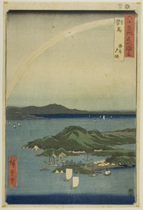 六十余州名所図会』より「対馬国 海岸夕晴れ 作： Utagawa Hiroshige