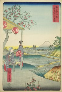 「富嶽三十六景」より 雑司が谷富士見茶屋からの富士山 作： Utagawa Hiroshige