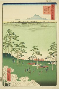 ヴィエｗ と テェ のｒｔｈ ｆろｍ アスカ 引っｌ （飛鳥山 着た の ちょぼ）、 ｆろｍ テェ セリエｓ ”尾根 分ｄレｄ ファもうｓ ヴィエｗｓ おｆ 江戸 （名所 江戸 百景）”