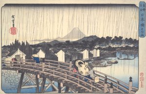 東都名所より 日本橋の白雨 作： Utagawa Hiroshige