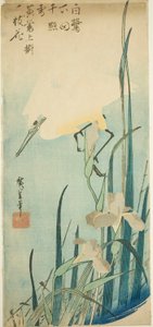 白鷺と菖蒲 作： Utagawa Hiroshige