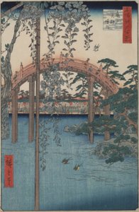 名所江戸百景 亀戸天神の藤 作： Utagawa Hiroshige