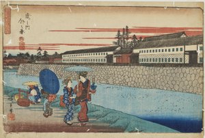 『江戸名所絵』シリーズより「虎ノ門の外」 作： Utagawa Hiroshige