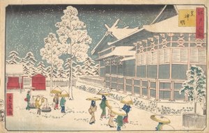 江戸名所 司馬神明 19世紀。 作： Utagawa Hiroshige II