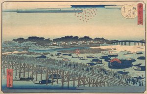 両国かわら版花見、1862年。 作： Utagawa Hiroshige II