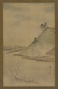 春の風景、19 世紀半ば。 作： Utagawa Hiroshige II