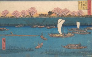 隅田川見廻り花ざかりの系。 作： Utagawa Hiroshige II