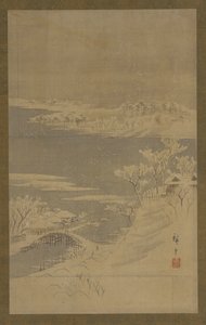 冬の風景、19 世紀半ば。 作： Utagawa Hiroshige II