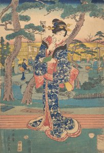 入谷の茶店の若い娘 19世紀半ば 作： Utagawa Hiroshige II