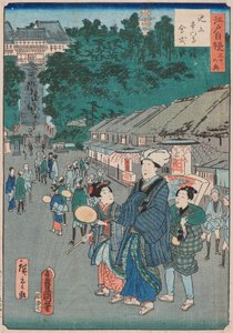 日蓮ｓ メモリアｌ だｙ あｔ 池上 本願寺 作： Utagawa and Hiroshige II Utagawa Kunisada