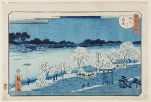 隅田川見廻り堤」（カラー木版画