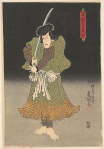 裸足で剣を持った役者 作： Utagawa Kunisada (I)