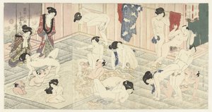 箱根の銭湯 作： Utagawa Kunisada (I)