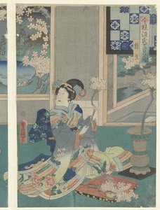 3ヶ月目 やよい 現代の源氏十二ヶ月物語（連載タイトル） 今代源氏十二支月の内 作： Utagawa Kunisada (I)