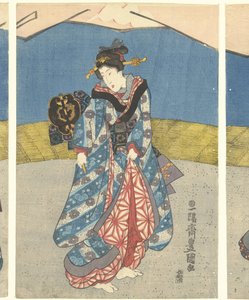 闘鶏の美女たち 作： Utagawa Kunisada (I)