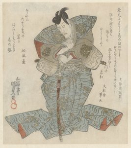 青い上着の立殿 作： Utagawa Kunisada (I)