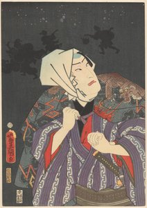 火消しのコートを着た時次郎 作： Utagawa Kunisada (I)