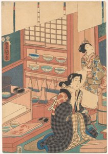 版画を作る女性（左） 作： Utagawa Kunisada (I)
