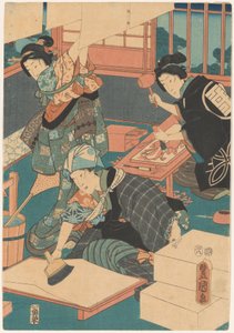 版画を作る女性たち（中盤） 作： Utagawa Kunisada (I)