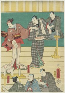 （歌舞伎のリハーサル）1860年9月 作： Utagawa Kunisada