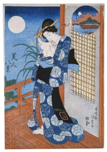 美穂の秋の月 作： Utagawa Kunisada