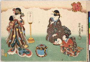 夕雪望雪 姿八景 姿八景より 1850年頃。 1850年 作： Utagawa Kunisada