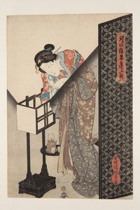 オリエンタルランプ（行燈）（カラー木版画 作： Utagawa Kunisada