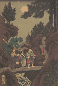 Shanao [Yoshitsune] Learns Martial Arts in Sojogatani Shanao Sojogatani ni h..., 1830s Tenpô era.