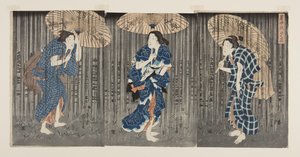 焼酎の湯立ち」（カラー木版画 作： Utagawa Kunisada